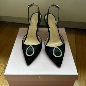 Jennifer Chamandi Satin/Crystal Pumps